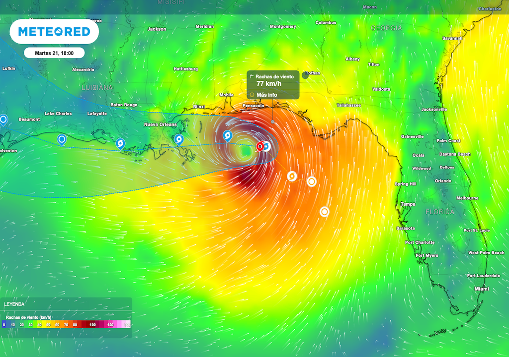 Se anticipan condiciones de tormenta tropical dentro del área de aviso a lo largo de la costa norte del Golfo desde hoy hasta el miércoles Se anticipan condiciones de tormenta tropical dentro del área de aviso a lo largo de la costa de Alabama y Florida desde hoy hasta el miércoles.