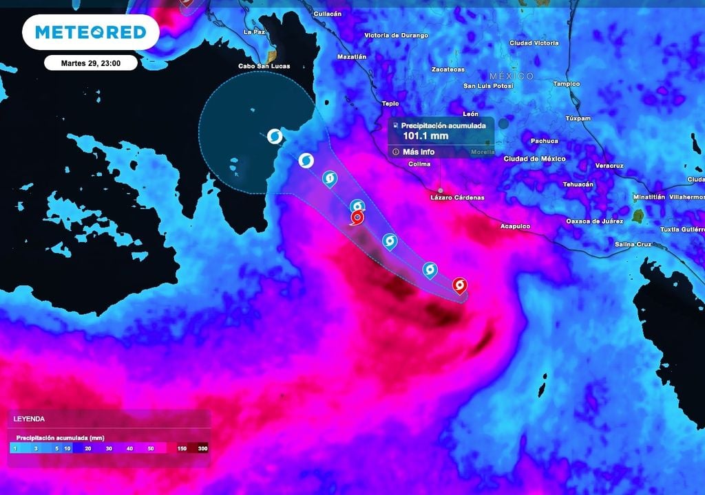Los acumulados de lluvias más importantes serán al Suroeste y Occidente de México.