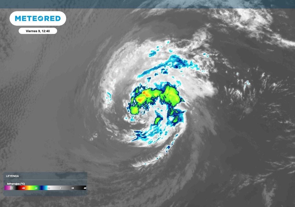 La imagen satelital, muestra la nubosidad convectiva asociada a la circulación la tormenta tropical Rachel. La imagen satelital, muestra la nubosidad convectiva asociada a la circulación la tormenta tropical Rachel.