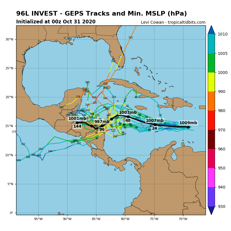 La tormenta tropical caribeña Eta para inicios de noviembre