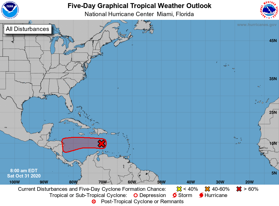 La tormenta tropical caribeña Eta para inicios de noviembre
