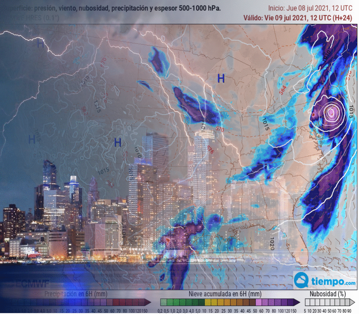 La tormenta tropical Elsa se acerca a Nueva York y zonas muy pobladas