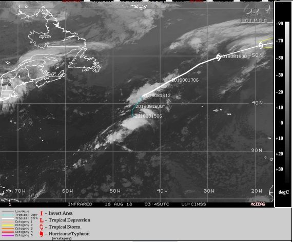 La Tormenta Tropical Ernesto En Los Límites Del Mapa Del Cnh/hnc La Tormenta Tropical Ernesto En Los Límites Del Mapa Del Cnh/hnc