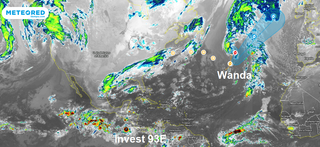La tormenta tropical Wanda en el Atlántico e Invest 93E en el Pacífico