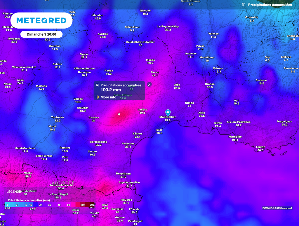 Des accumulations qui risquent d'engendrer des torrents locaux en montagne et des crues éclair localement jusqu'en plaine. Des accumulations qui risquent d'engendrer des torrents locaux en montagne et des crues éclair localement jusqu'en plaine.