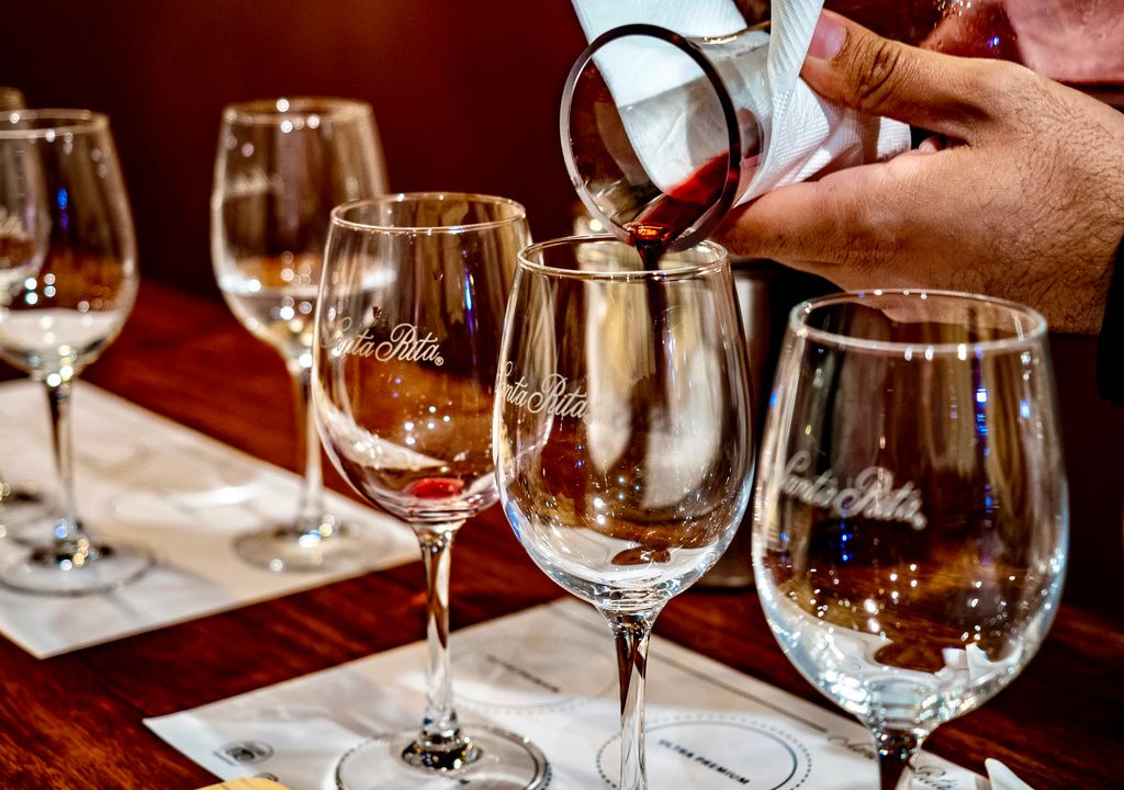 Degustación de vino en Viña Santa Rita. Degustación de vino en Viña Santa Rita.