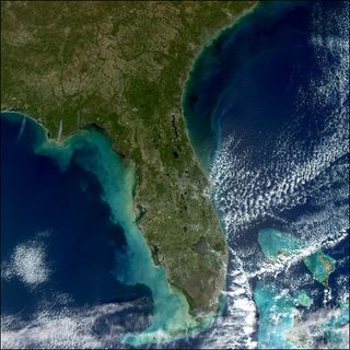 Las aguas costeras del Golfo de México después del paso de las tormentas intensas