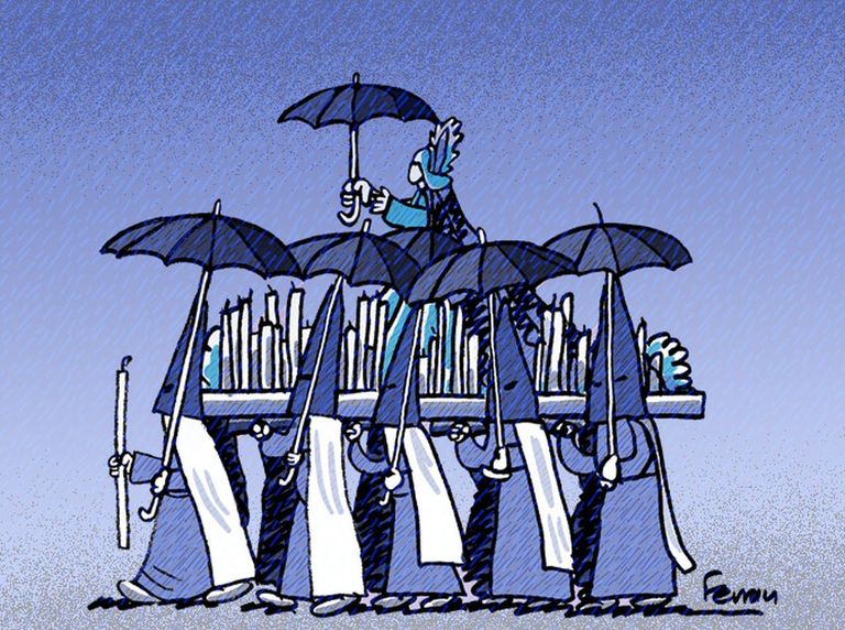 Viñeta de lluvia en Semana Santa Viñeta de lluvia en Semana Santa