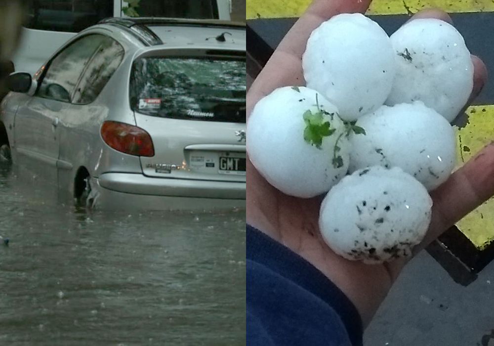 Granizo enorme e inundaciones repentinas