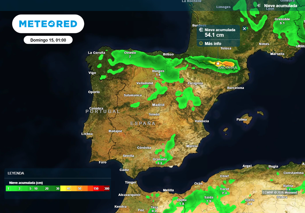 En lo que queda de día pueden acumularse más de 50 cm de nieve en puntos del Pirineo.