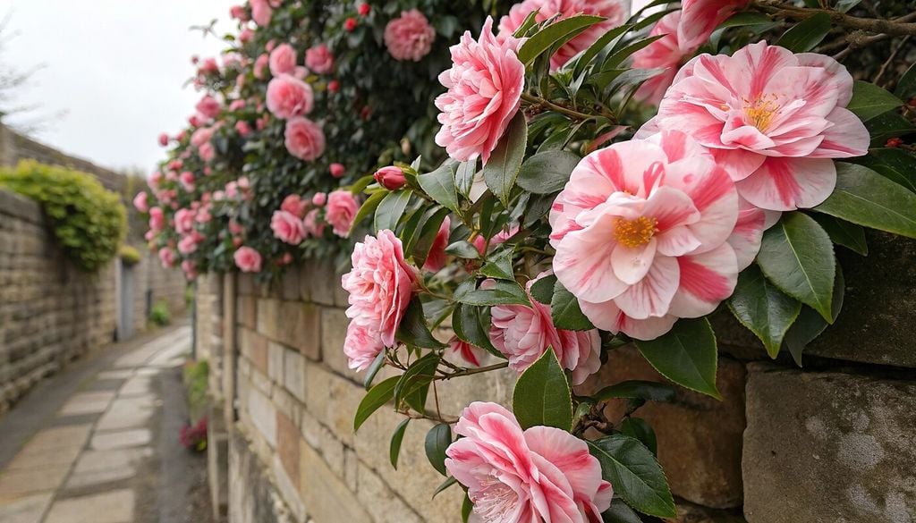 Camelia Aunque muchas plantas descansan durante el invierno, algunas especies alcanzan precisamente en esta época una de sus floraciones más espectaculares.