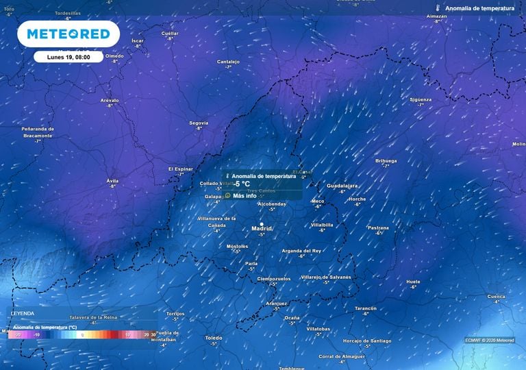 Las horas clave de la irrupci&oacute;n polar en Madrid: las temperaturas bajar&aacute;n 10 &ordm;C casi de un d&iacute;a para otro
