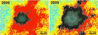 Las imágenes de satélite muestran como Beijing cuadruplicado su tamaño de 2000 a 2009