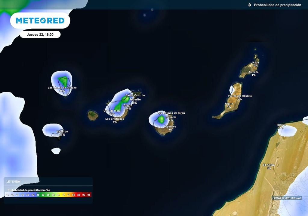 Chubascos en Canarias Hoy jueves los chubascos, con tormentas fuertes, se concentrarán en las islas occidentales del archipiélago canario, donde AEMET mantiene activados avisos naranjas.