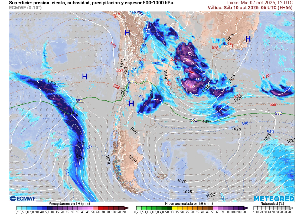 carta de superficie Este fin de semana habrá una breve tregua a las lluvias: el sábado sería el día más estable.