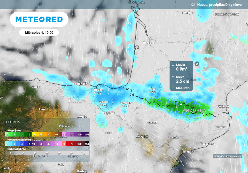 Las precipitaciones serán débiles o moderadas en general, pero localmente persistentes.