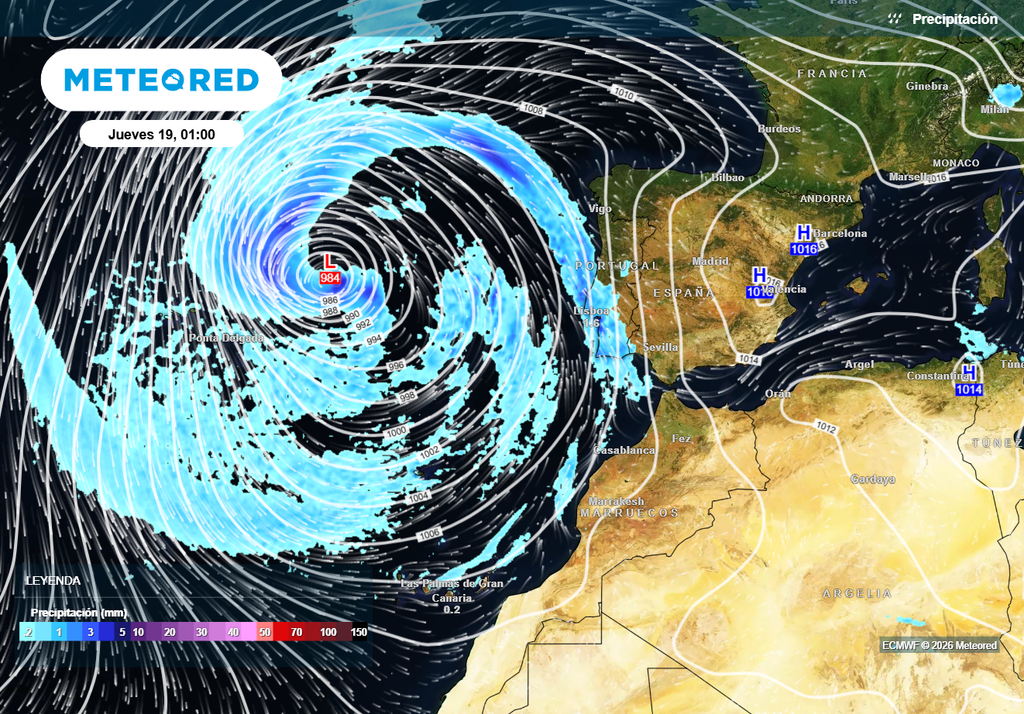 Durante la semana que viene se descolgará una importante borrasca al oeste peninsular, y que condicionará el tiempo también en Canarias.
