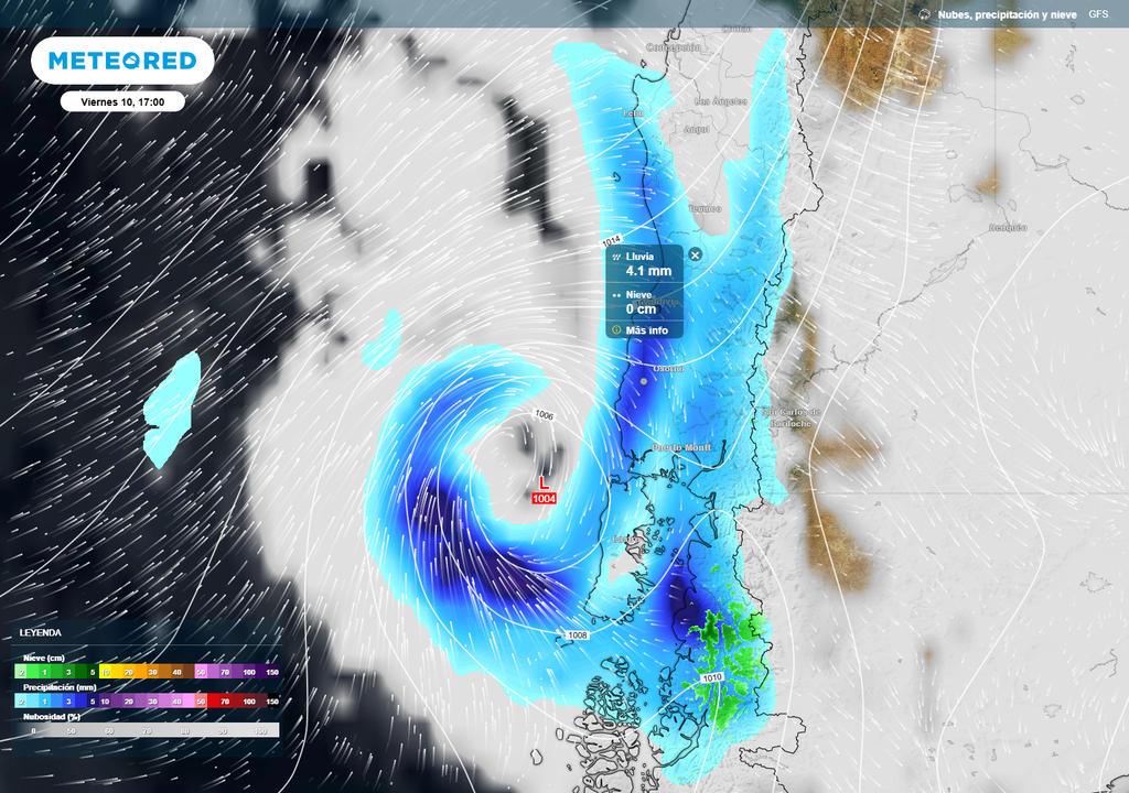 precipitación y flujo de viento