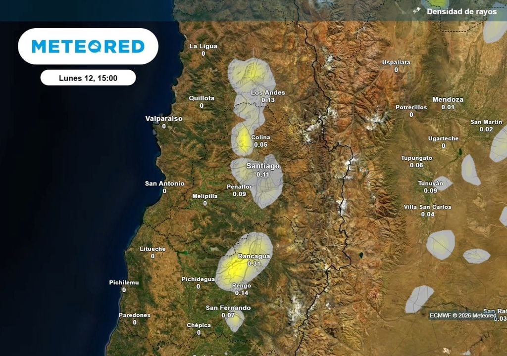 Tormentas eléctricas La probabilidad de tormentas eléctricas aumenta en Santiago desde el próximo lunes: octubre seguirá con precipitaciones.