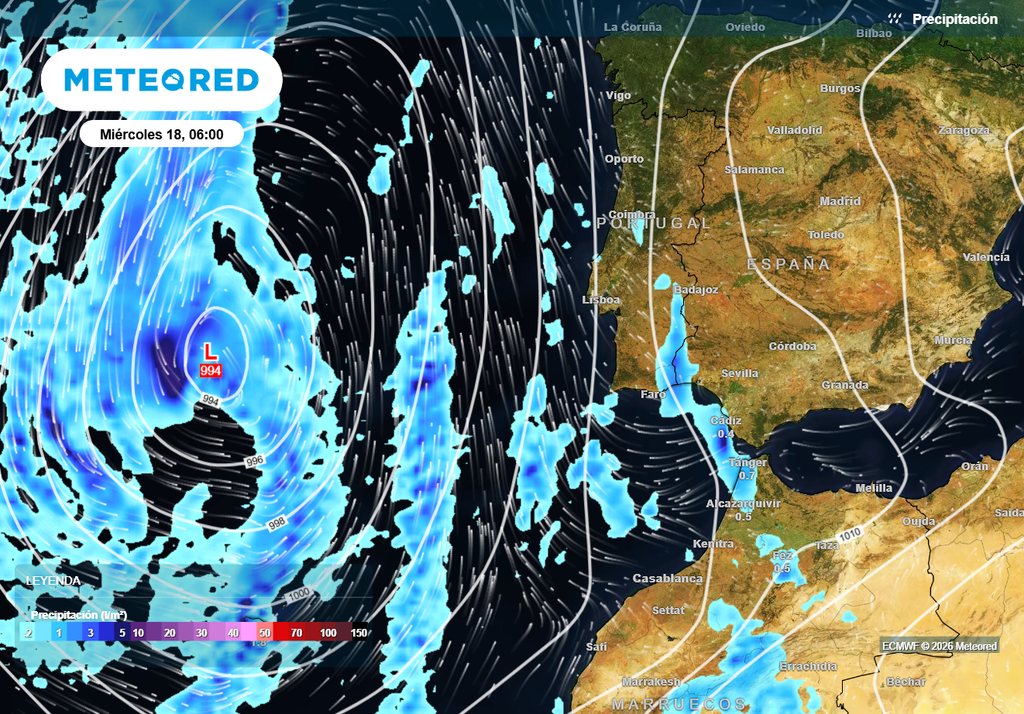 La inestabilidad irá a más en Andalucía conforme la baja se acerque a la Península.