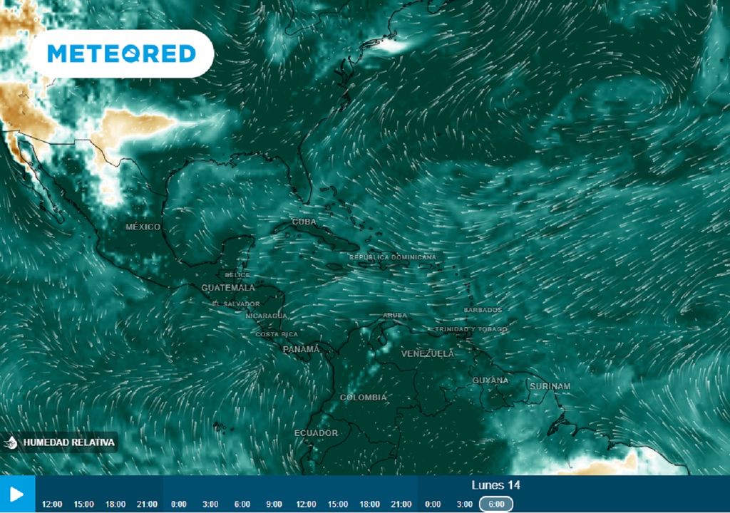 Modelo ECMWF - Humedad relativa en porcentaje