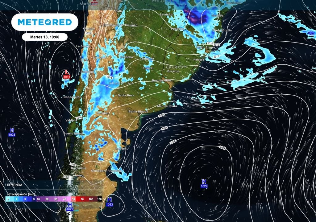 Lluvias cuyo Los acumulados de lluvia podrán ser localmente importantes especialmente sore el noroeste de la Patagonia y Cuyo. Algunas tormentas también tienen chances de ser más intensas en algunos sectores del este de Chubut.
