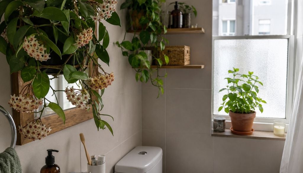 plantas La Hoya carnosa perfuma el ambiente con un delicado aroma a vainilla, especialmente al atardecer.