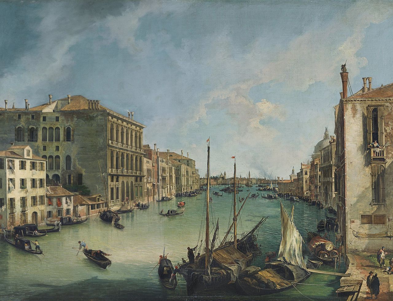 El Gran Canal desde San Vio, Venecia (c. 1723-1724). Canaletto. © Museo Nacional Thyssen-Bornemisza, Madrid.