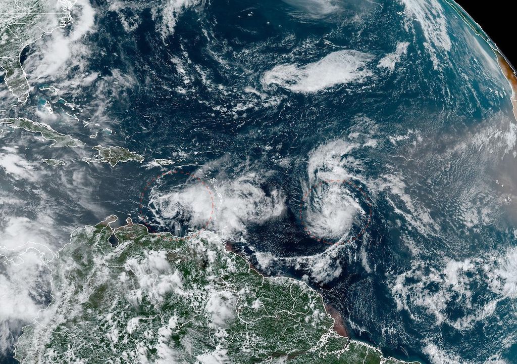 Las primeras tormentas de junio simultáneas que se forman en el Atlántico en más de medio siglo