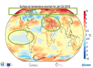 Las señales y los efectos del cambio climático se mantienen en 2018