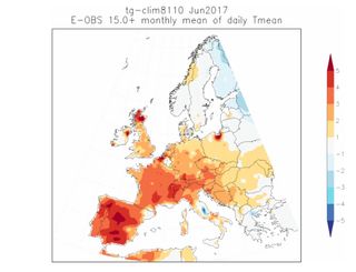 Las temperaturas récord de junio de 2017 en Europa occidental