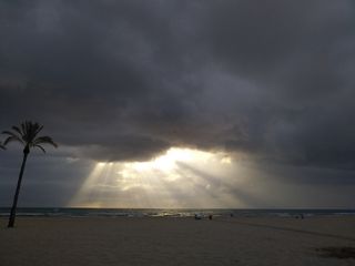 Las tormentas en la playa y la temperatura del mar