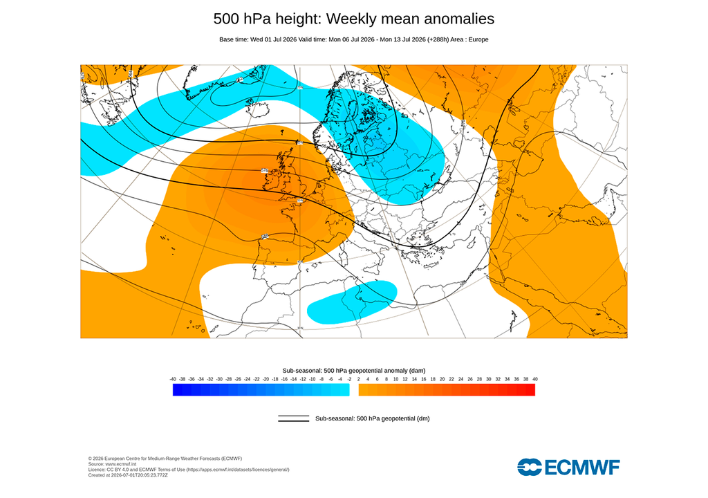 Aunque la dorsal condicionará el tiempo de la semana que viene en España, podrían colarse pequeñas ondas que darían lugar a chubascos tormentosos en varias regiones.