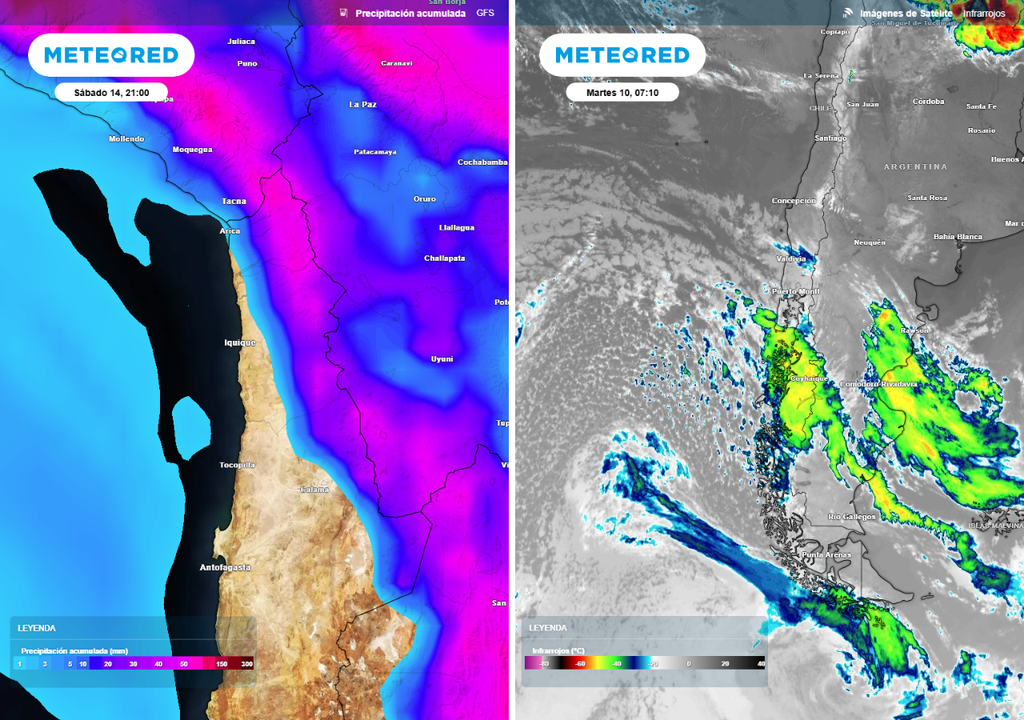 Norte y sur serán el foco de las lluvias abundantes durante esta semana. Serán varios días de lluvias, algunos bastante intensos.