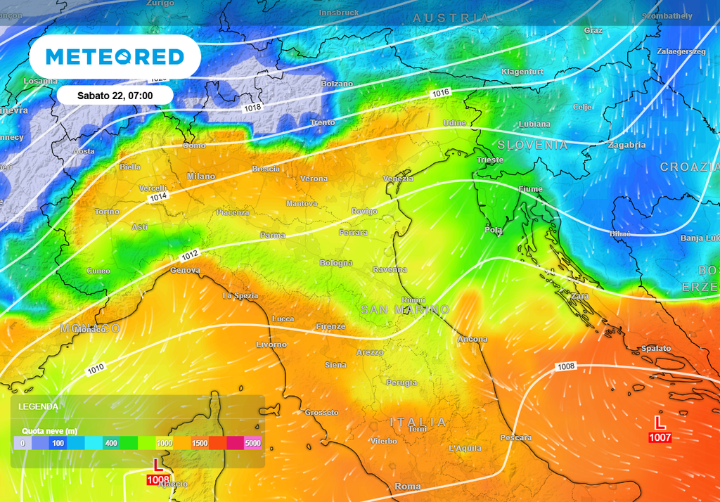 Quota neve in calo al Nord tra venerdì e sabato