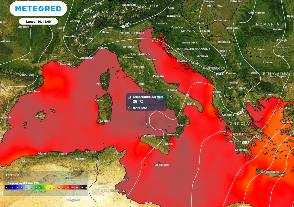 Temperature mari attorno l'Italia. Temperature mari attorno l'Italia.