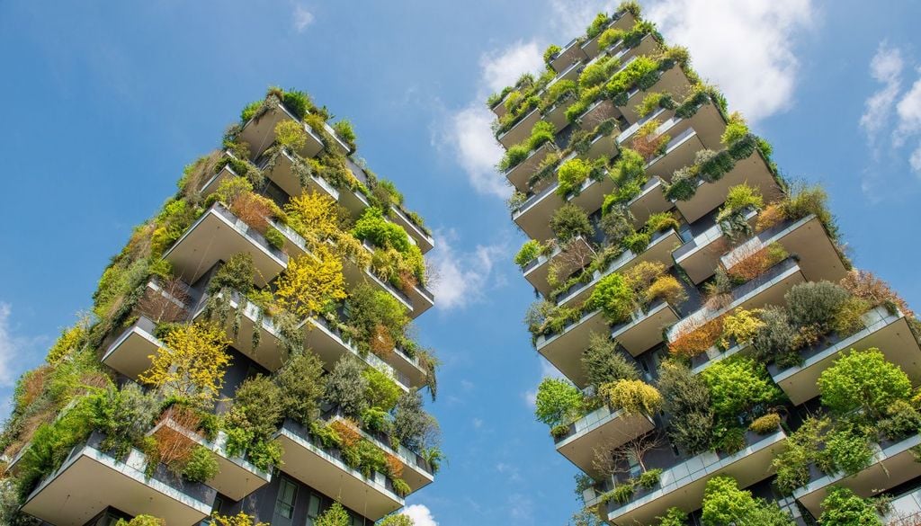 Città verdi Il "Bosco Verticale" di Milano ospita più di duemila specie di piante