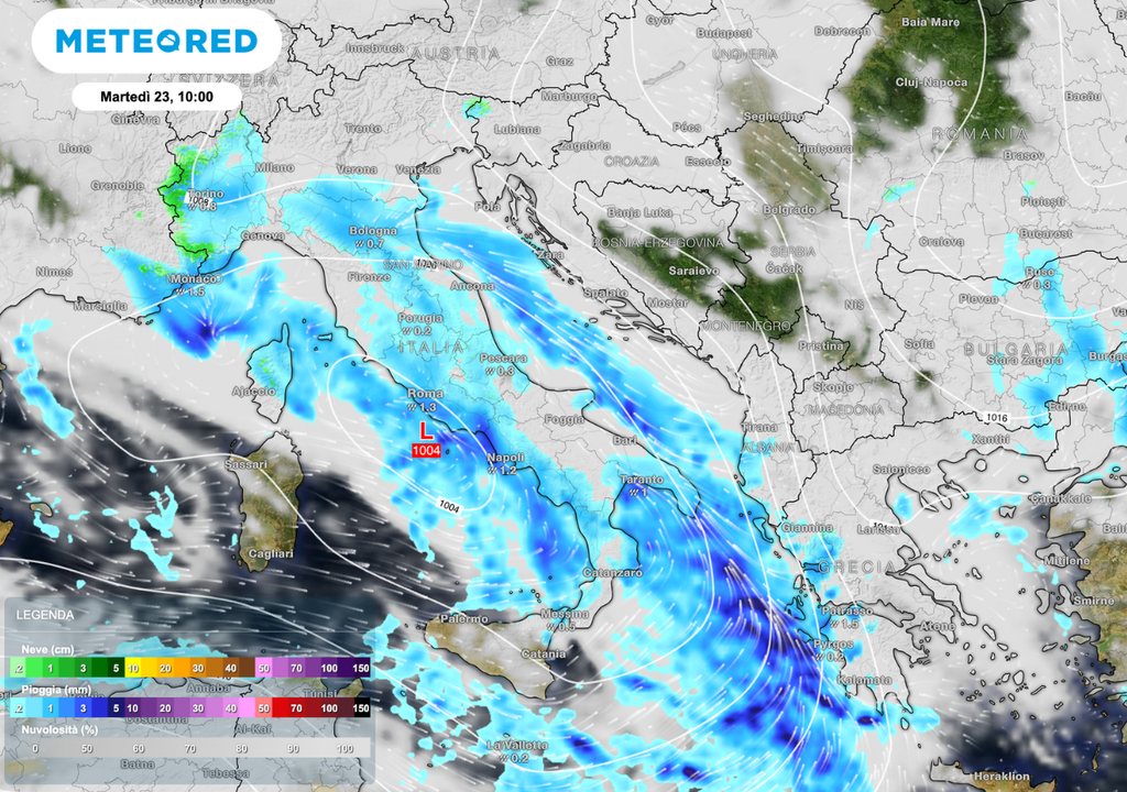 La fase instabile sull’Italia in arrivo per Natale: piogge diffuse e circolazione ciclonica La fase instabile sull’Italia in arrivo per Natale: piogge diffuse e circolazione ciclonica