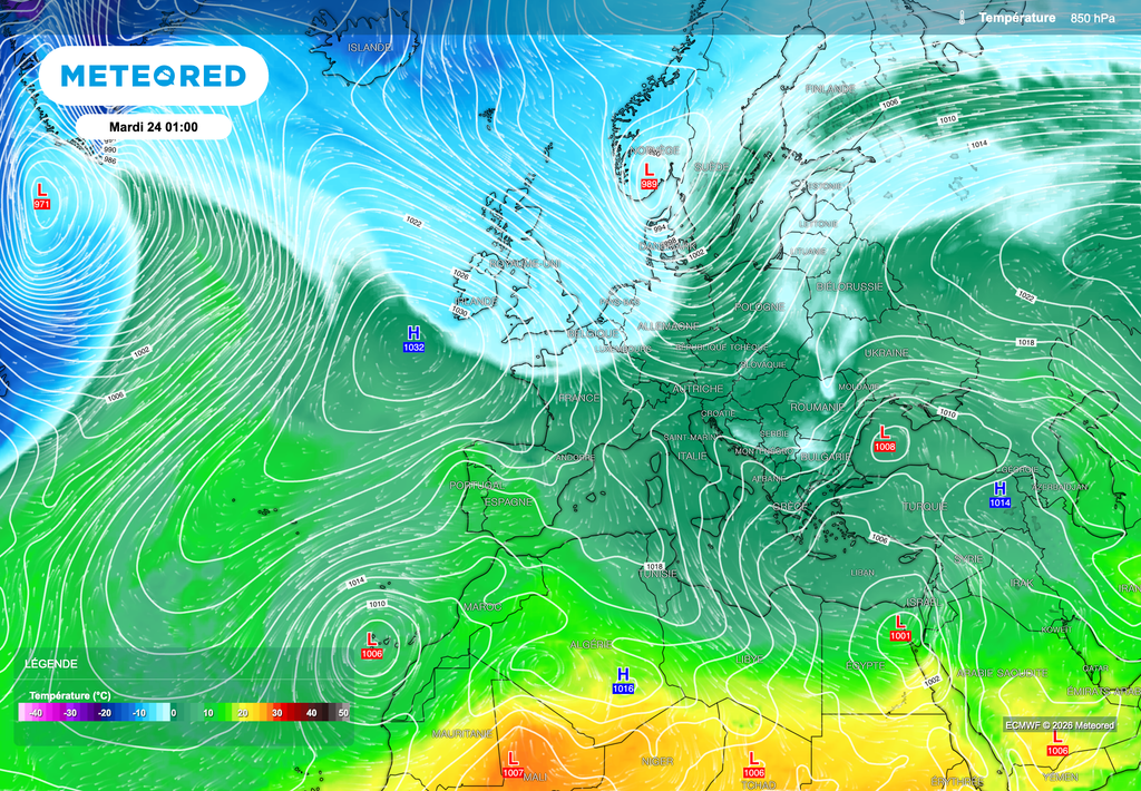 Le modèle européen opte pour une cellule anticyclonique d'ici la semaine prochaine.