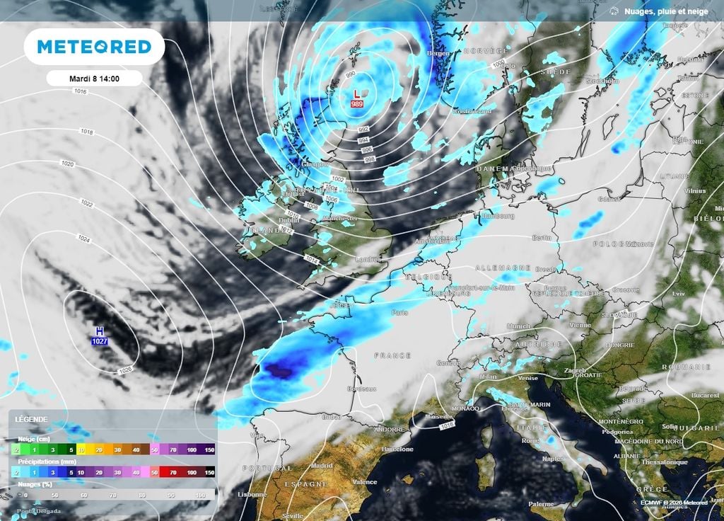 Une dépression en Mer du Nord pilotera un front pluvieux sur le nord-ouest de la France mardi Une dépression en Mer du Nord pilotera un front pluvieux sur le nord-ouest de la France mardi