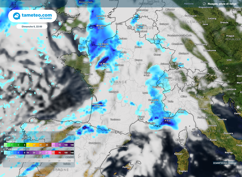 Retour de la pluie par l'ouest dès dimanche en France.