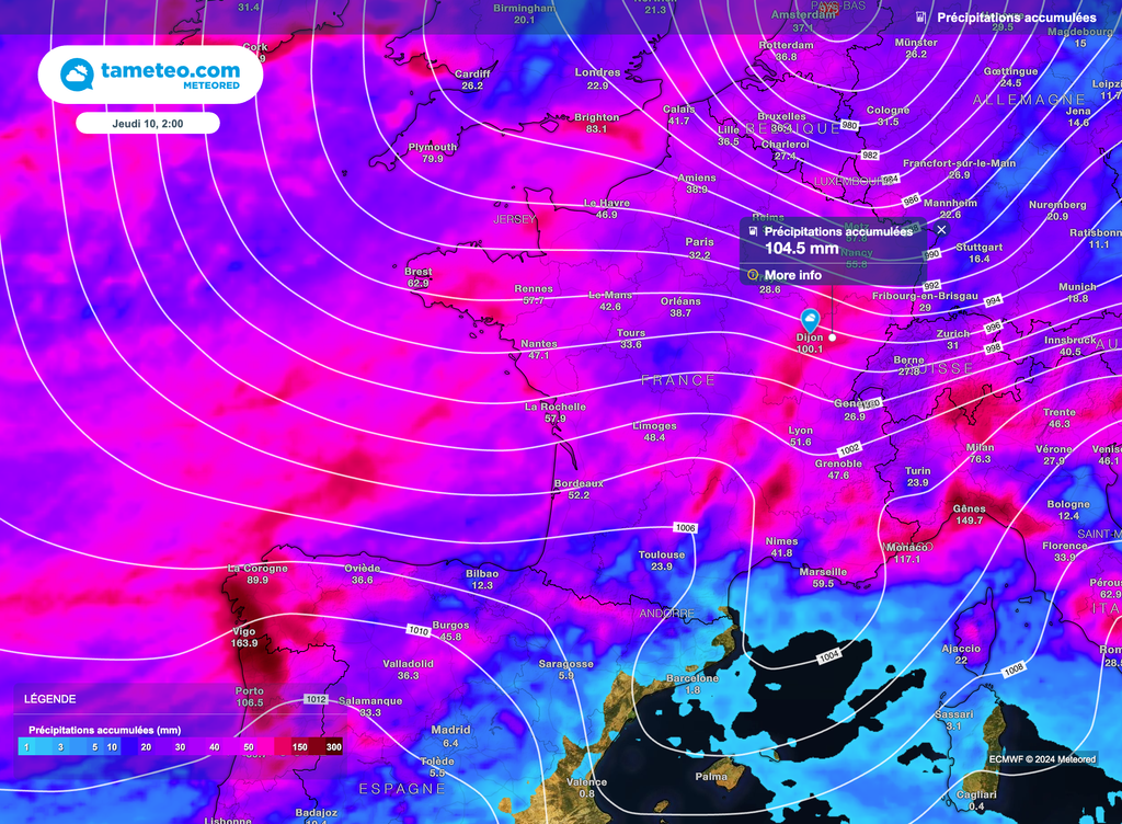 Les accumulations de pluie pour ces prochains jours sont à surveiller.