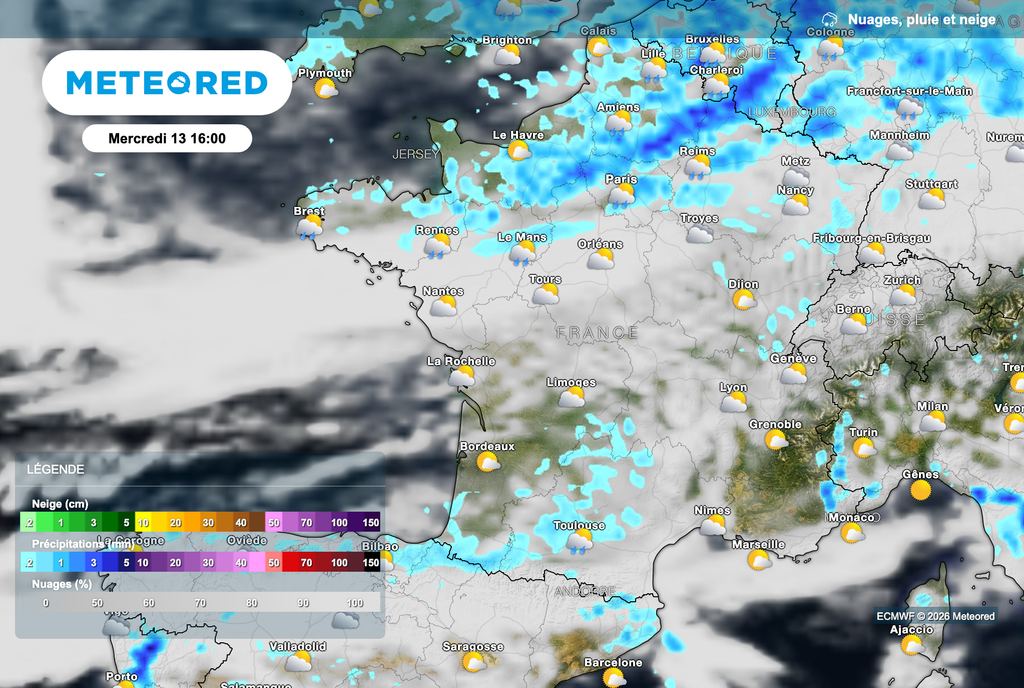 Retour de la pluie cet après-midi sur le nord de la France !