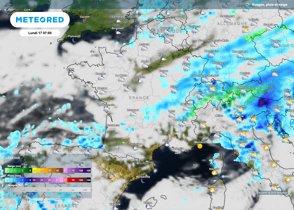 Quelques précipitations de possibles ce lundi.