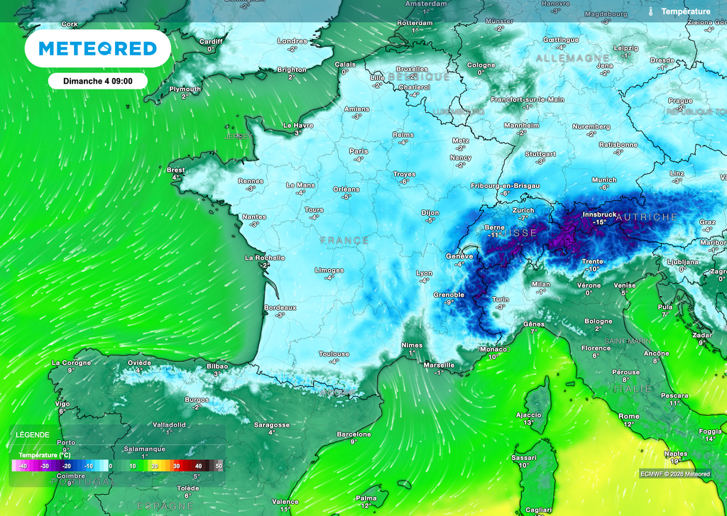 Des minimales basses sur l'ensemble de la France.