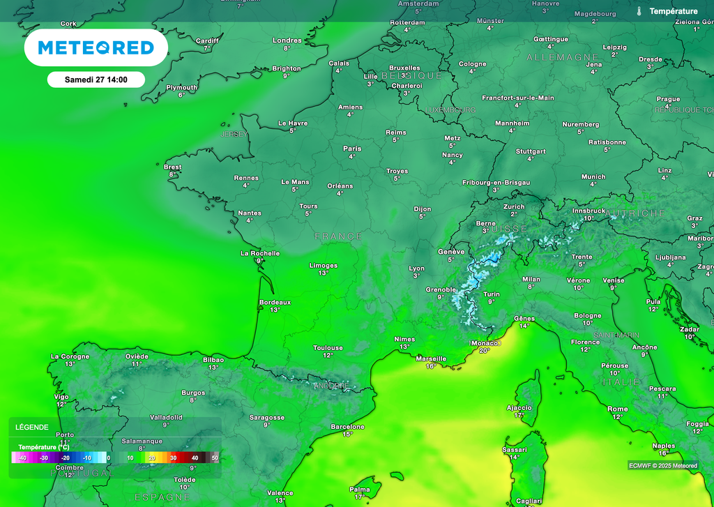 Légère hausse des températures en journée notamment.