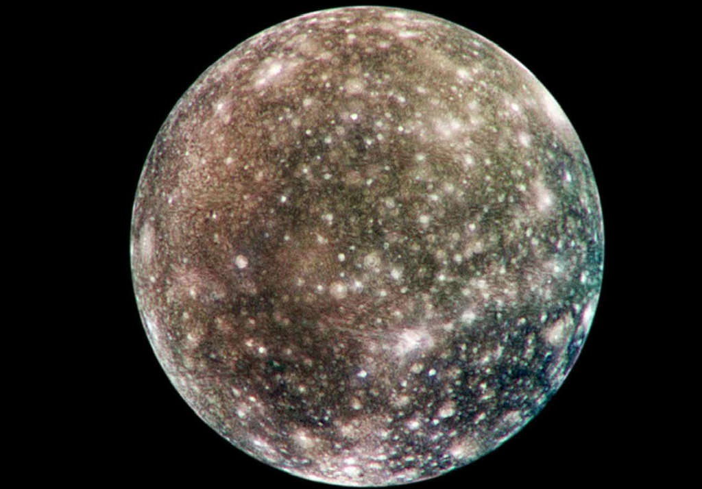 Callisto La superficie di Callisto, pesantemente craterizzata, è tra le più antiche del Sistema Solare. Credit: NASA/JPL/DLR
