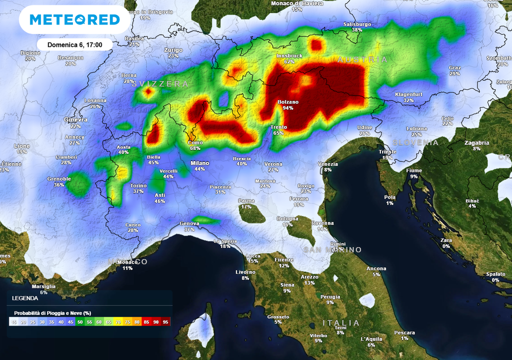 Violente piogge e temporali al Nord nel pomeriggio di domenica 6 luglio