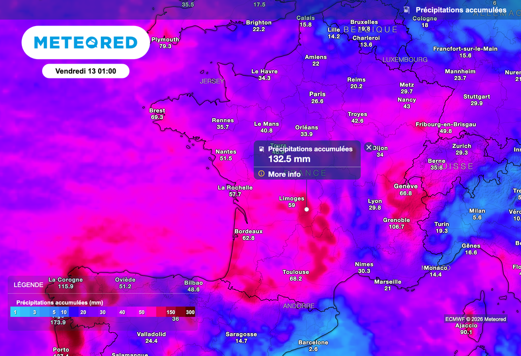 Des cumuls de pluie parfois importants dans le sud-ouest de la France !
