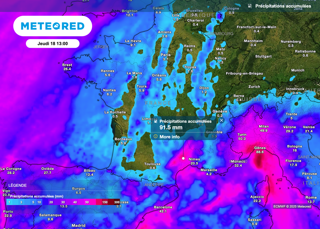 De fortes pluies dans le sud-est de la France en début de semaine prochaine ! De fortes pluies dans le sud-est de la France en début de semaine prochaine !